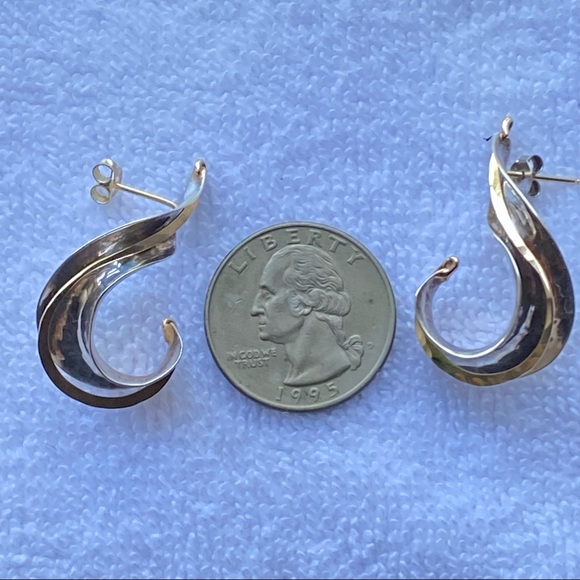 Artisan Modernest Sterling Silver 14K Wired PJ Swirl Earrings - Picture 7 of 13